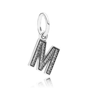 Pandora Sterling Silver Alphabet Letter M Dangle with Clear Zirconia - 791325cz